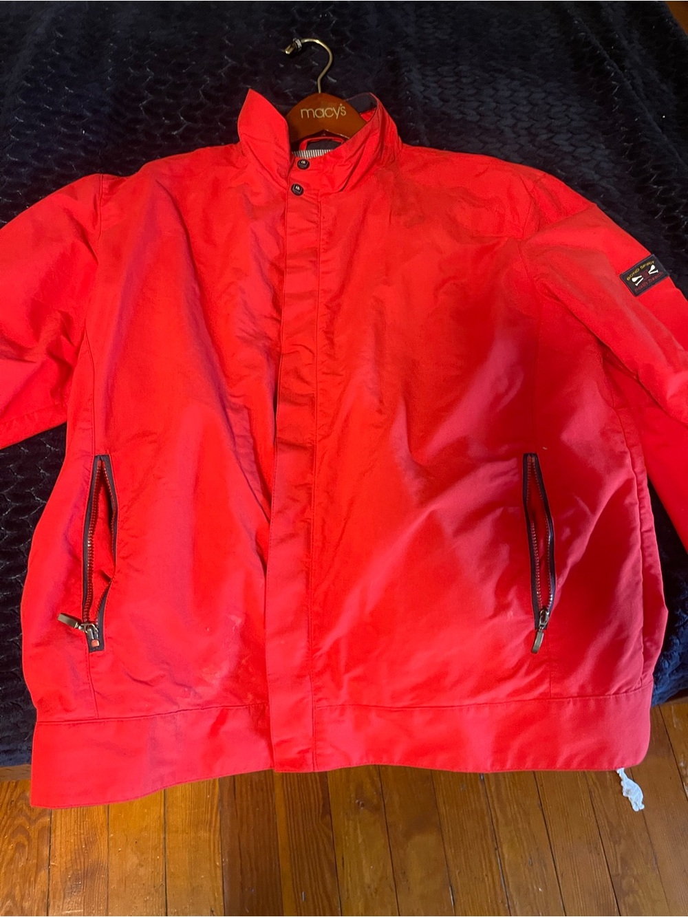 Vintage North Beach Leather Red Bomber Jacket